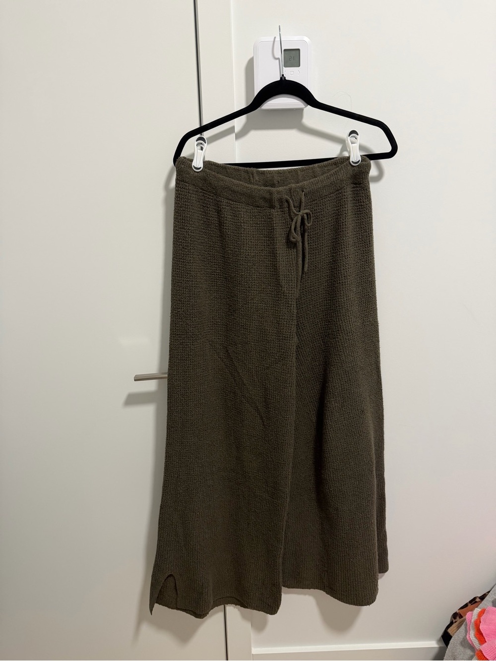 aerie Olive Green Knit Maxi Skirt with Drawstring